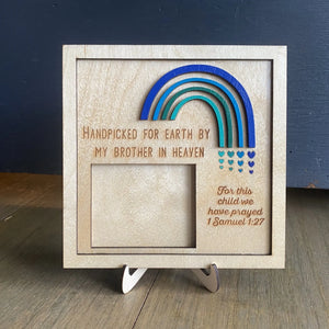 Rainbow Baby Ultrasound Frame - "Handpicked for Earth by My Brother in Heaven" Memorial Keepsake