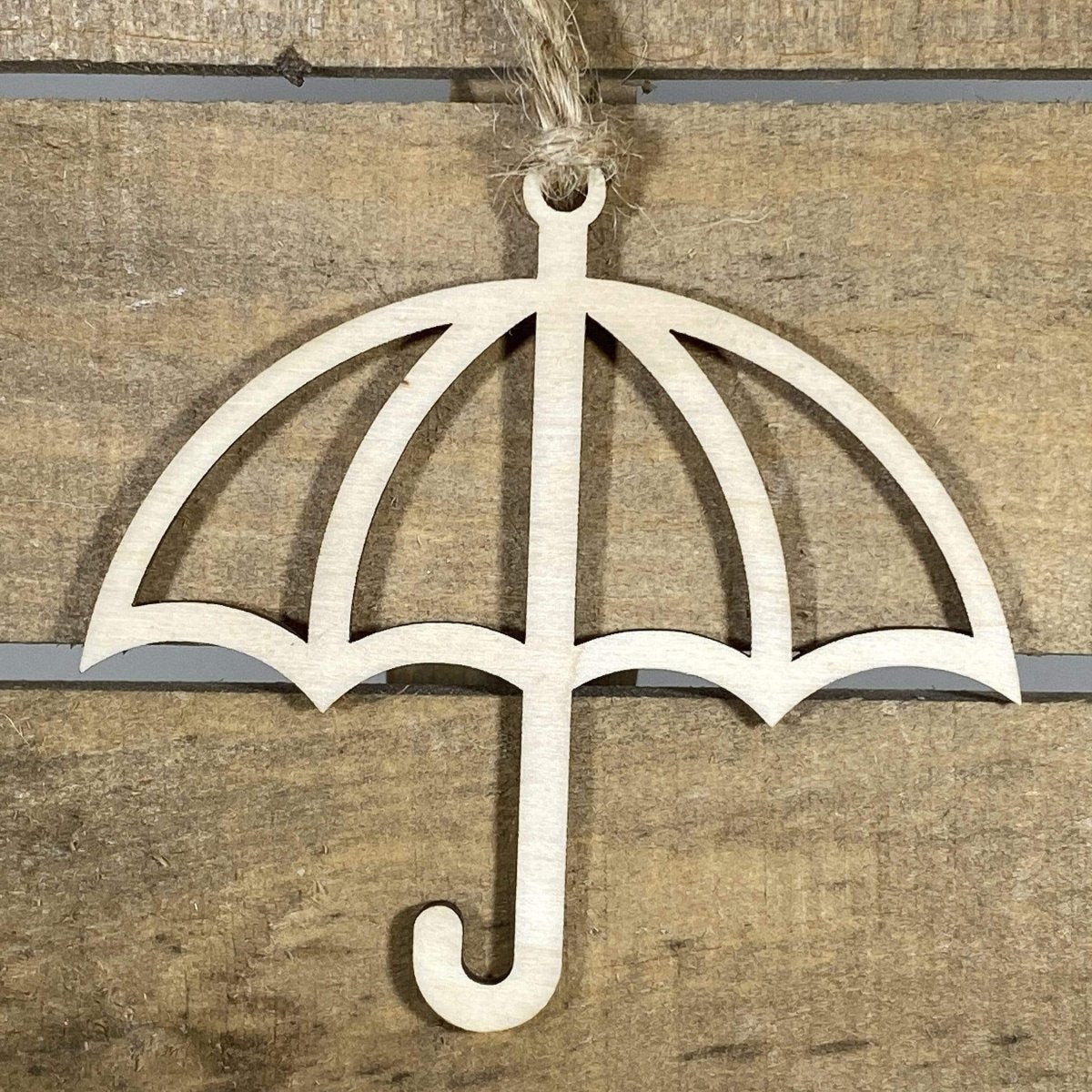 Rainy Day Umbrella Wooden Christmas Ornament | Weather Decor