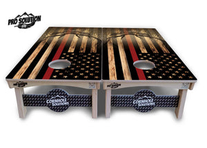 Red Line Deer & Fish Flag Cornhole Boards - Pro Solution Lite Series Cornhole Solutions