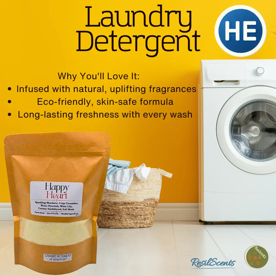 🤍 ResilWash™ Powder Laundry Detergent – Happy Heart™ | Bright Clean Joy – ResilScents™ ResilScents