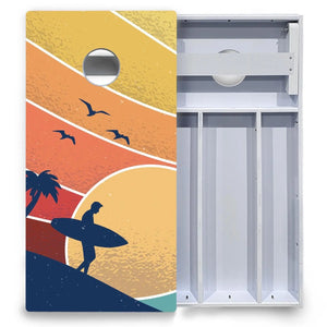 Retro Beach Cornhole Boards - All Weather Series Cornhole Solutions