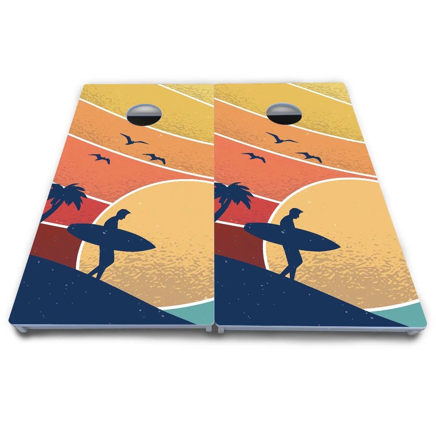 Retro Beach Cornhole Boards - All Weather Series Cornhole Solutions