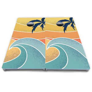 Retro Beach Cornhole Boards - All Weather Series Cornhole Solutions