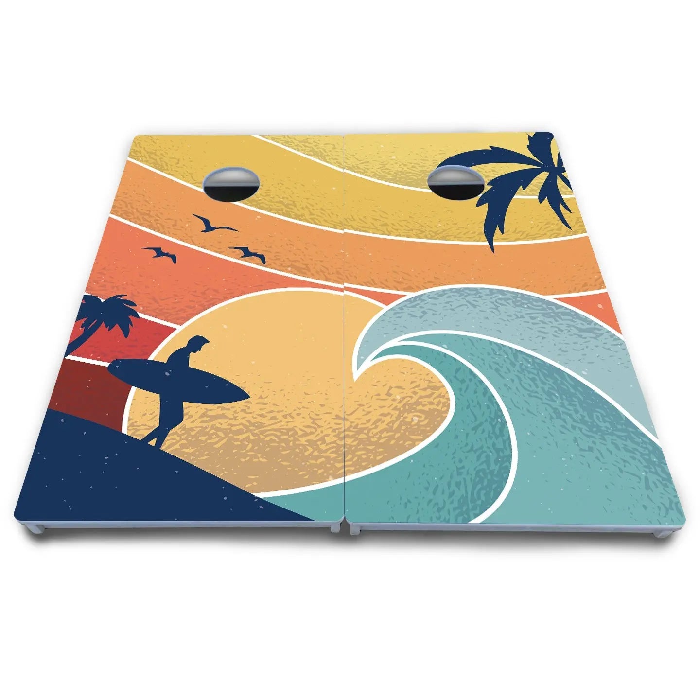 Retro Beach Cornhole Boards - All Weather Series Cornhole Solutions
