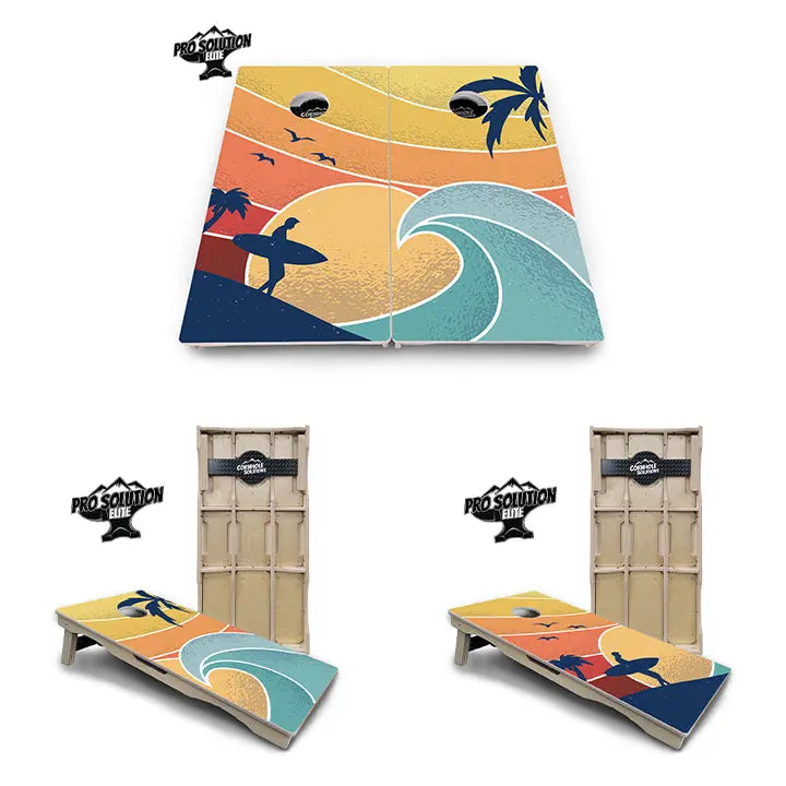 Retro Beach Cornhole Boards - Pro Solution Elite Series Cornhole Solutions