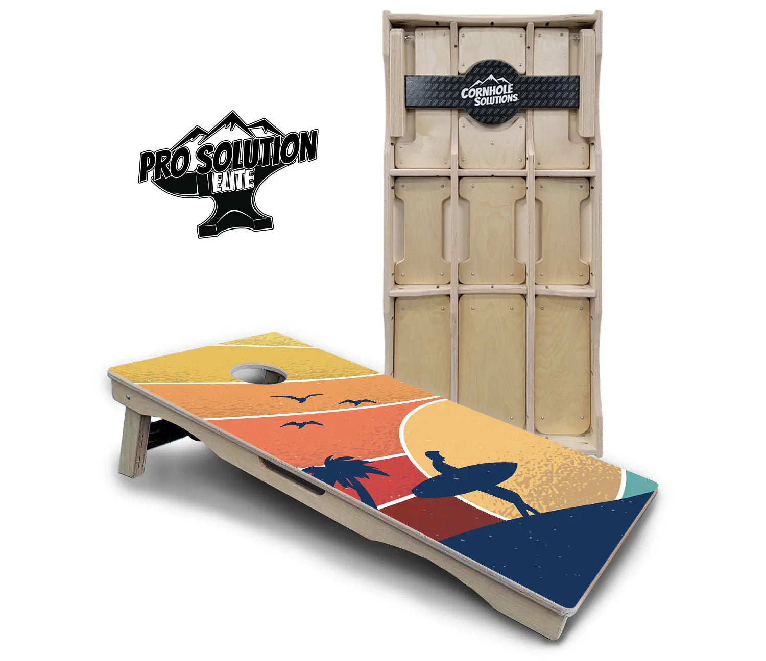 Retro Beach Cornhole Boards - Pro Solution Elite Series Cornhole Solutions