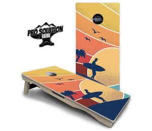 Retro Beach Cornhole Boards - Pro Solution Elite Series Cornhole Solutions