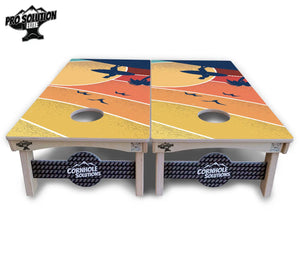 Retro Beach Cornhole Boards - Pro Solution Elite Series Cornhole Solutions