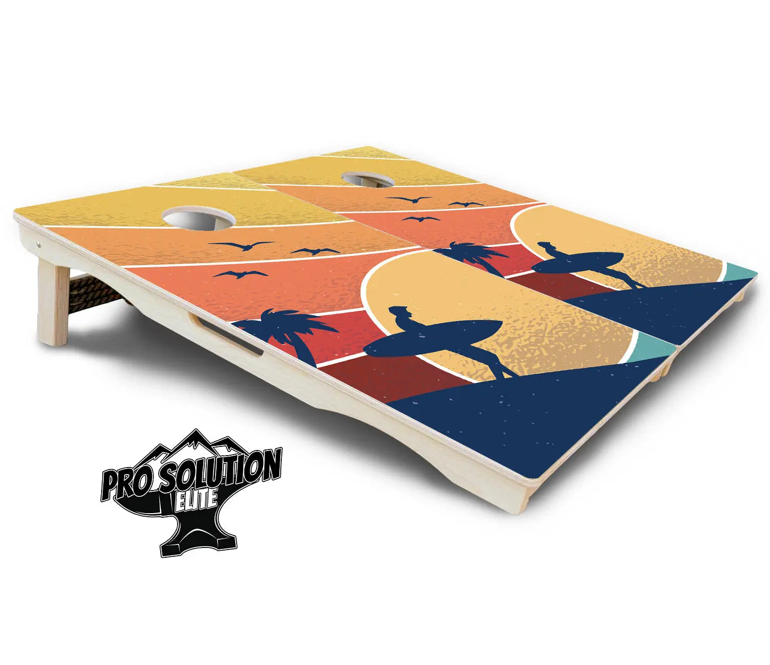 Retro Beach Cornhole Boards - Pro Solution Elite Series Cornhole Solutions