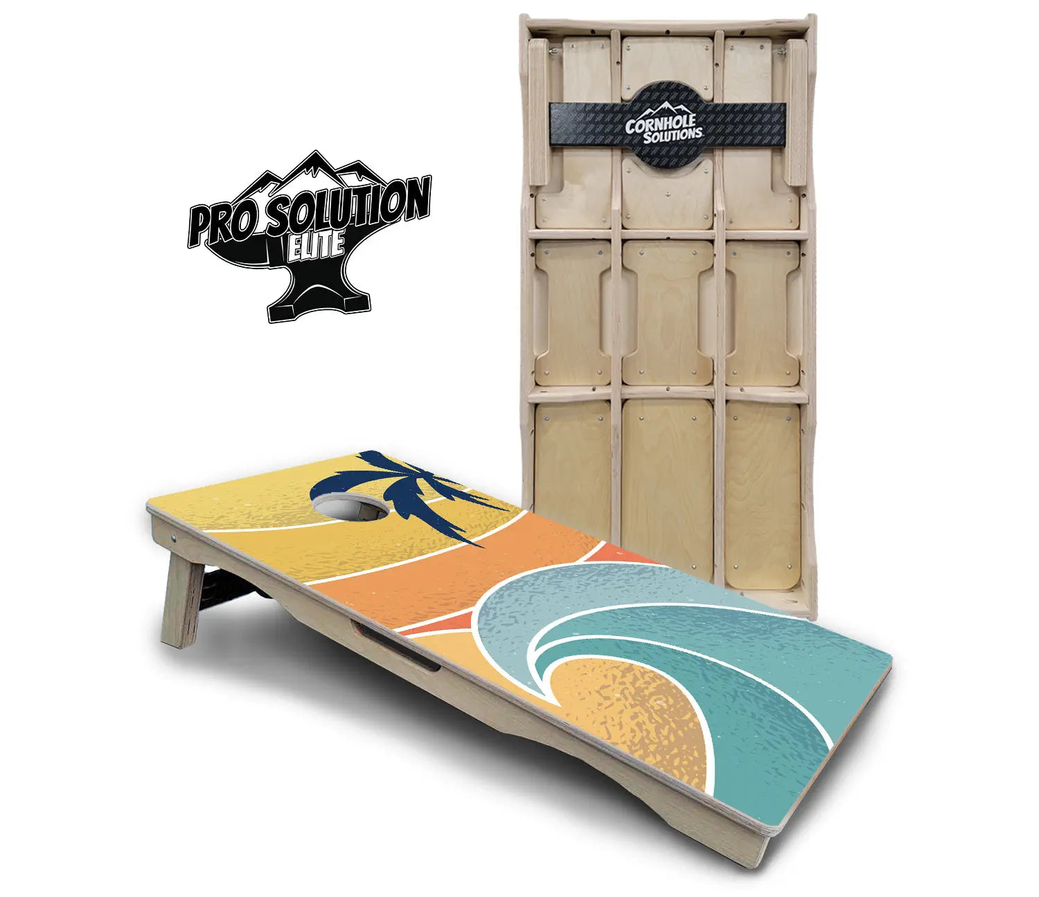 Retro Beach Cornhole Boards - Pro Solution Elite Series Cornhole Solutions