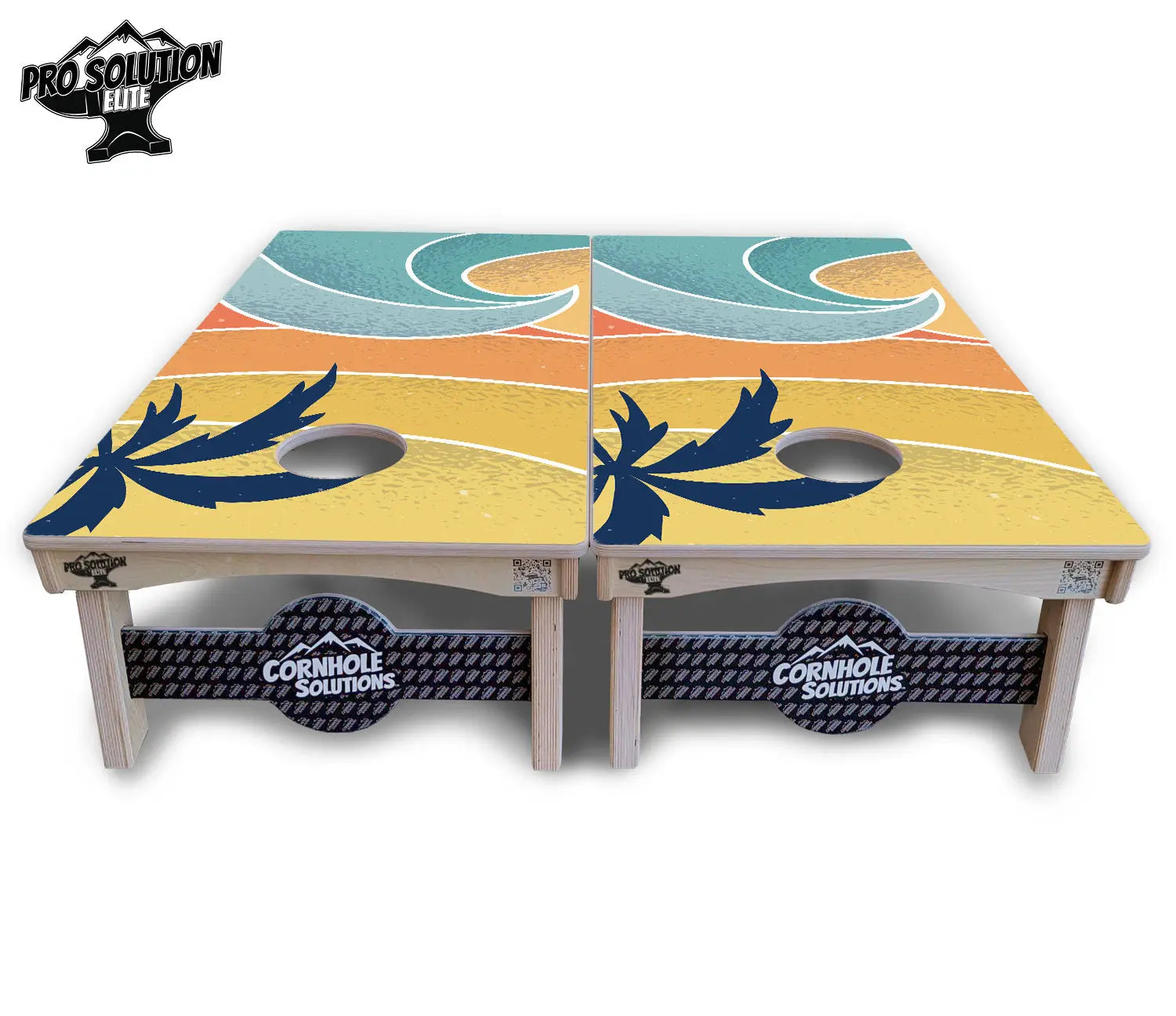 Retro Beach Cornhole Boards - Pro Solution Elite Series Cornhole Solutions