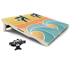 Retro Beach Cornhole Boards - Pro Solution Elite Series Cornhole Solutions