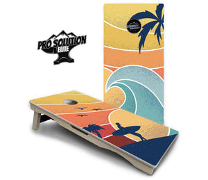 Retro Beach Cornhole Boards - Pro Solution Elite Series Cornhole Solutions