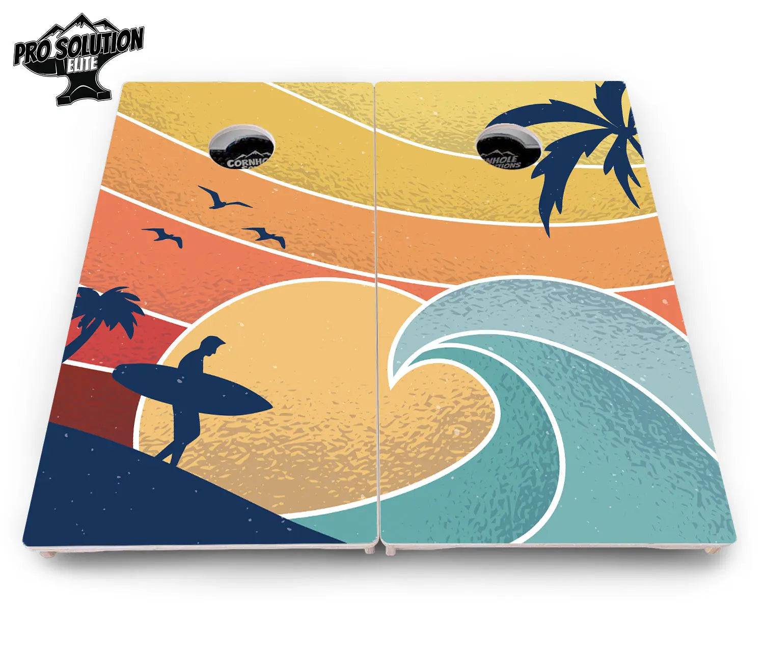 Retro Beach Cornhole Boards - Pro Solution Elite Series Cornhole Solutions