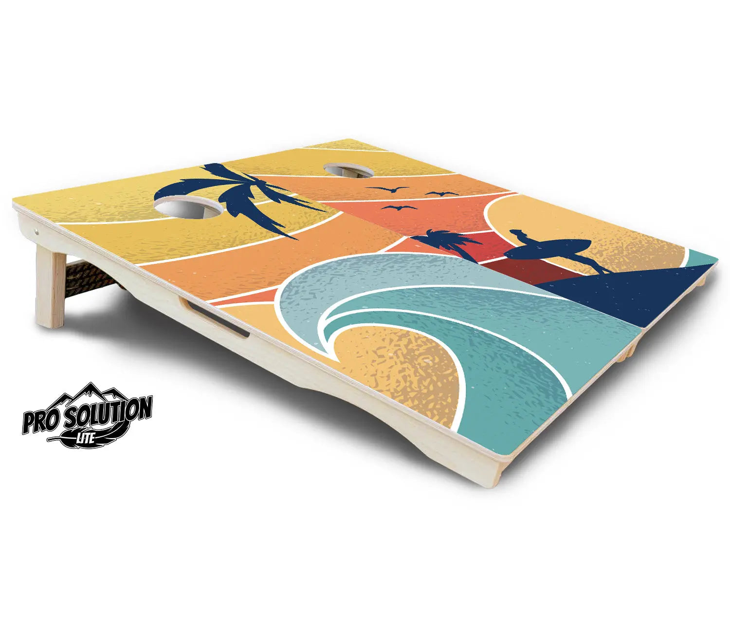 Retro Beach Cornhole Boards - Pro Solution Lite Series Cornhole Solutions