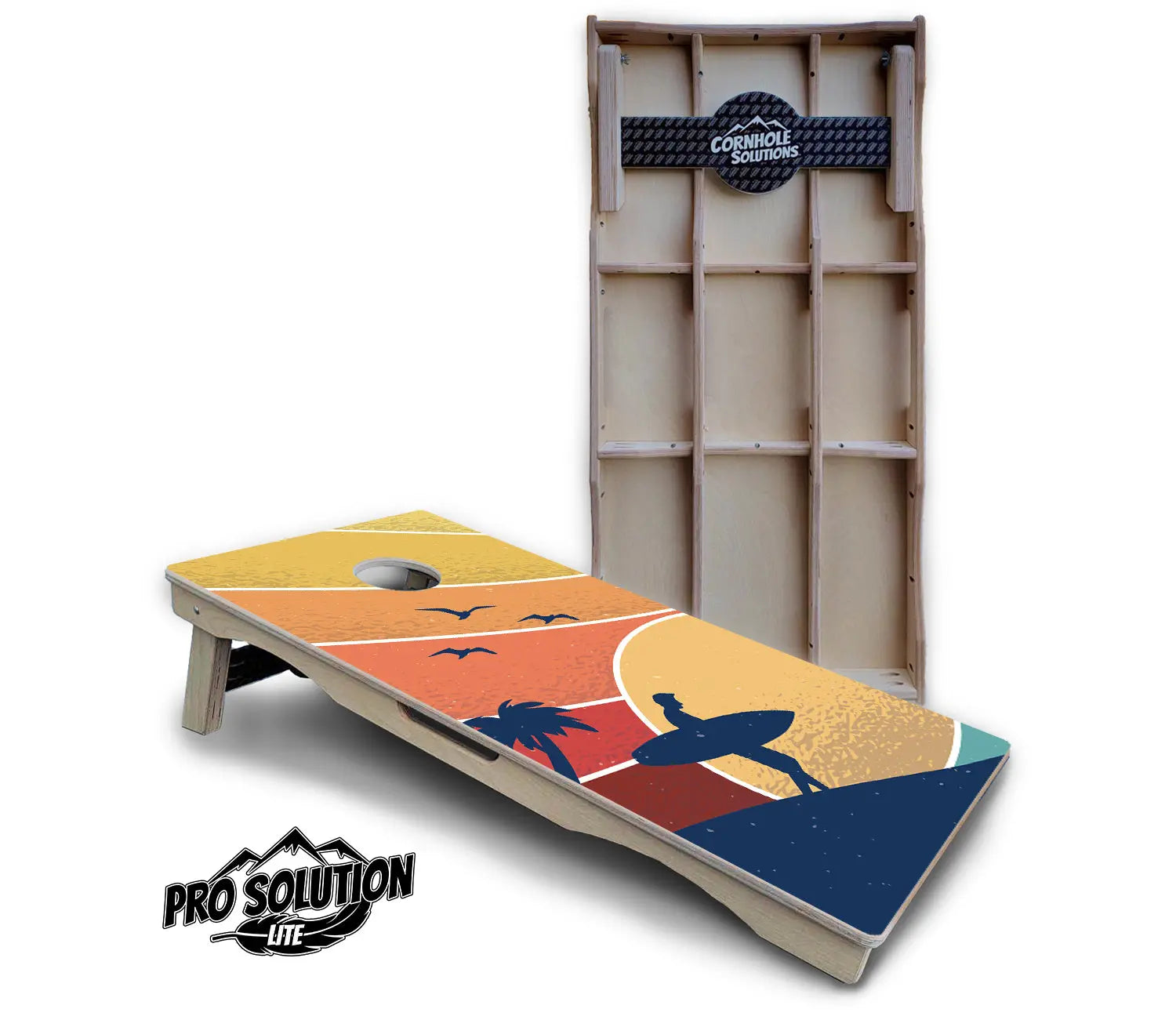 Retro Beach Cornhole Boards - Pro Solution Lite Series Cornhole Solutions