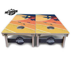 Retro Beach Cornhole Boards - Pro Solution Lite Series Cornhole Solutions