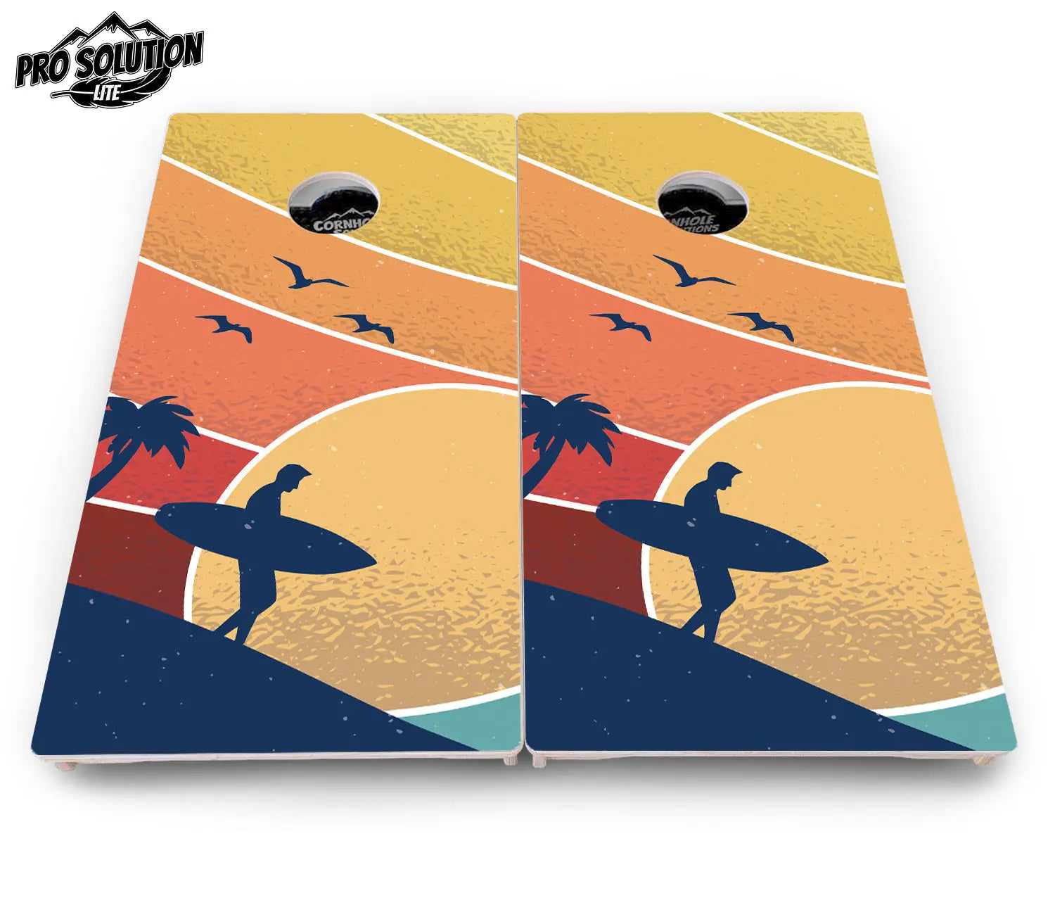 Retro Beach Cornhole Boards - Pro Solution Lite Series Cornhole Solutions
