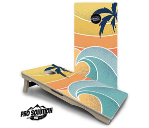 Retro Beach Cornhole Boards - Pro Solution Lite Series Cornhole Solutions
