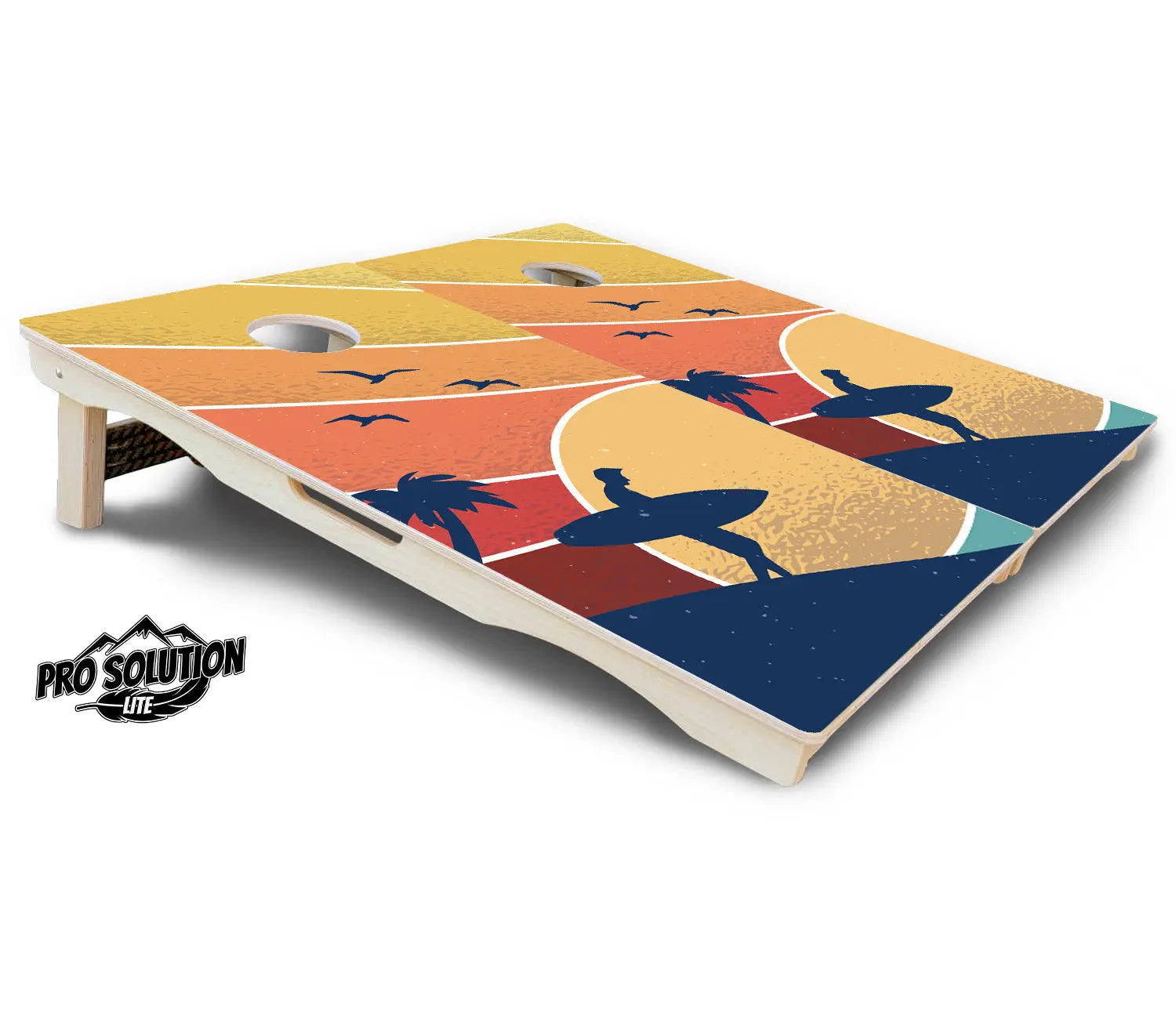 Retro Beach Cornhole Boards - Pro Solution Lite Series Cornhole Solutions