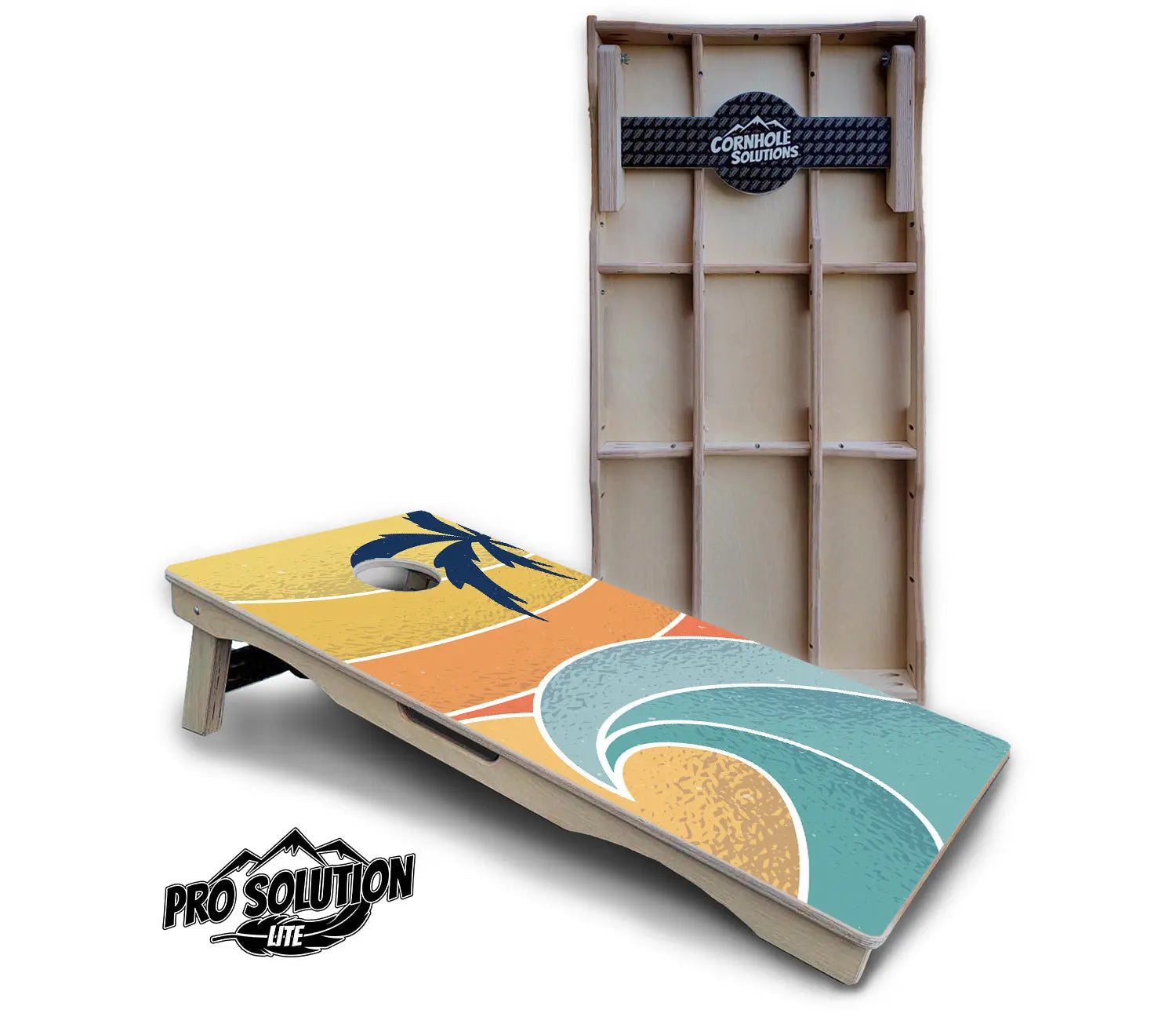 Retro Beach Cornhole Boards - Pro Solution Lite Series Cornhole Solutions