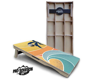 Retro Beach Cornhole Boards - Pro Solution Lite Series Cornhole Solutions