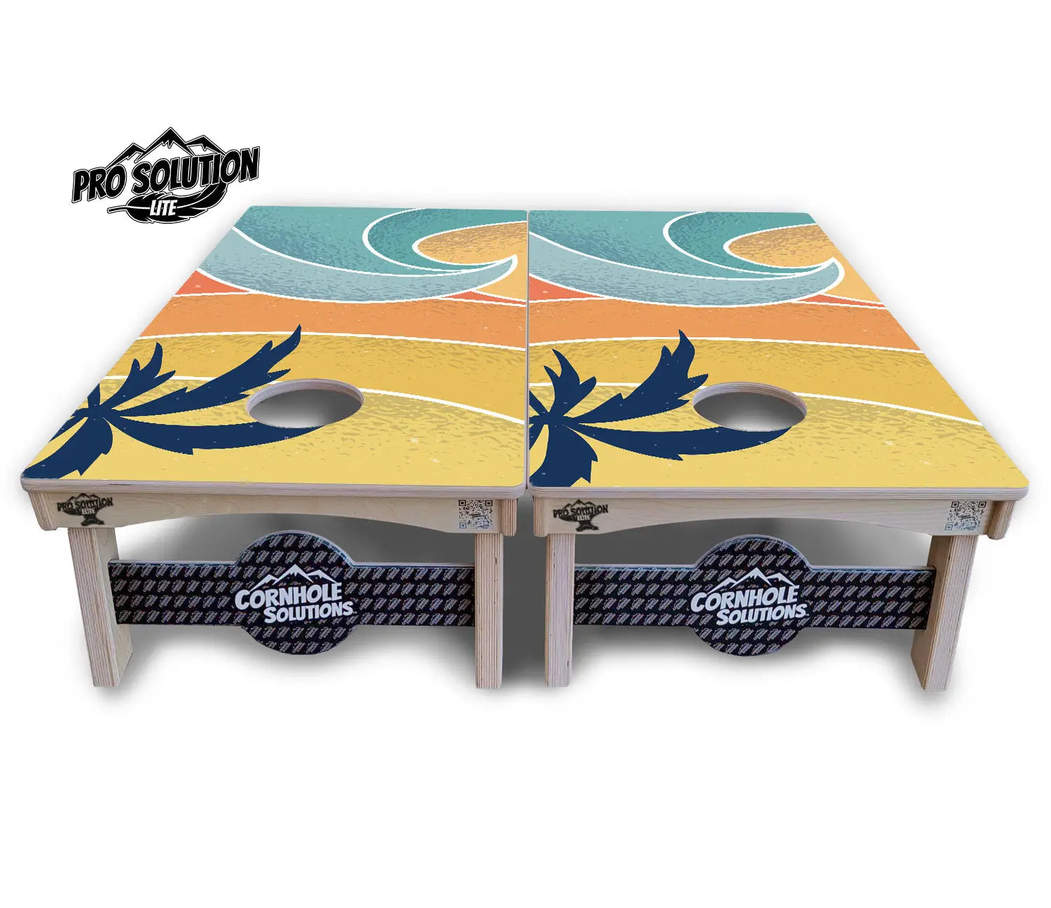 Retro Beach Cornhole Boards - Pro Solution Lite Series Cornhole Solutions