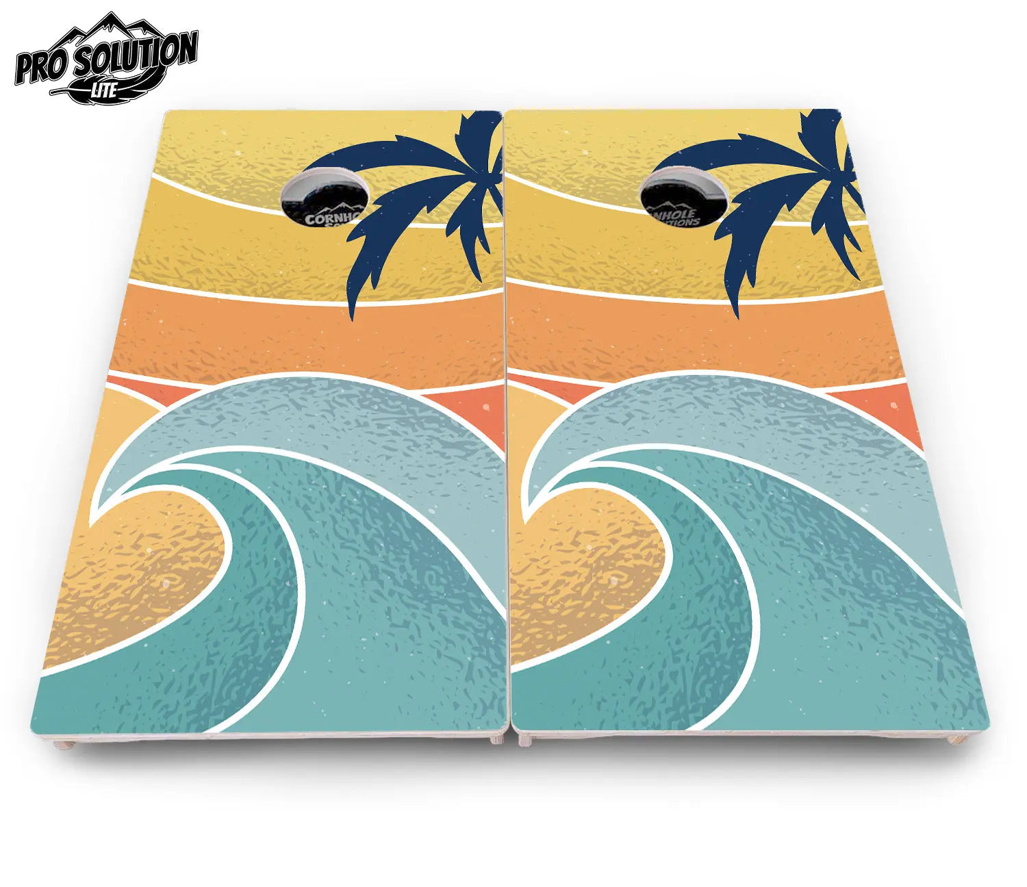 Retro Beach Cornhole Boards - Pro Solution Lite Series Cornhole Solutions