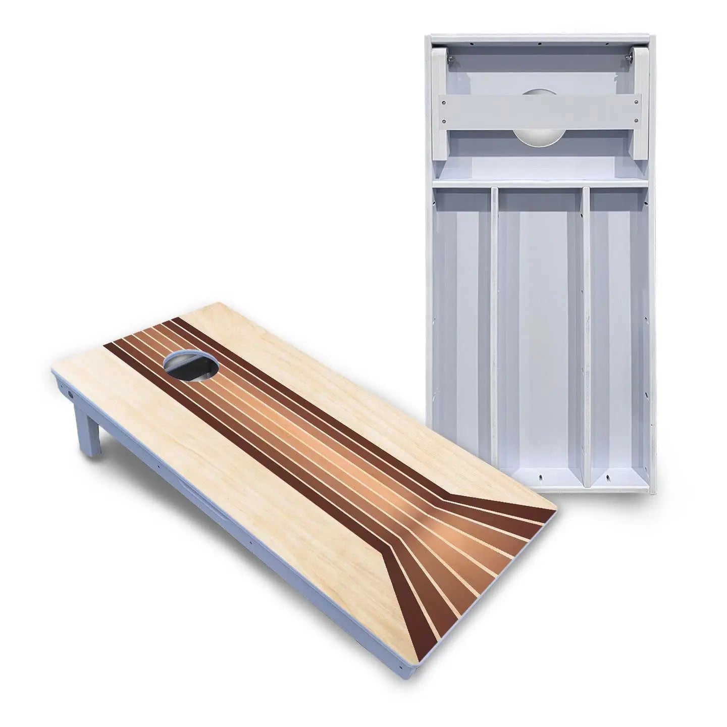 Retro Wood Lines Cornhole Boards - All Weather Series Cornhole Solutions