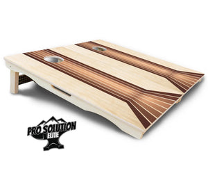 Retro Wood Lines Cornhole Boards - Pro Solution Elite Series Cornhole Solutions