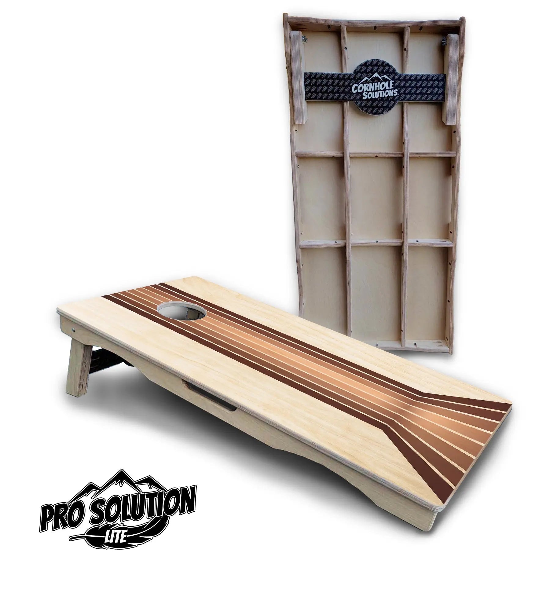 Retro Wood Lines Cornhole Boards - Pro Solution Lite Series Cornhole Solutions