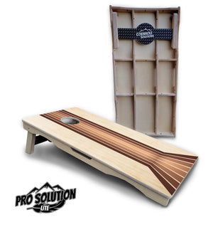 Retro Wood Lines Cornhole Boards - Pro Solution Lite Series Cornhole Solutions