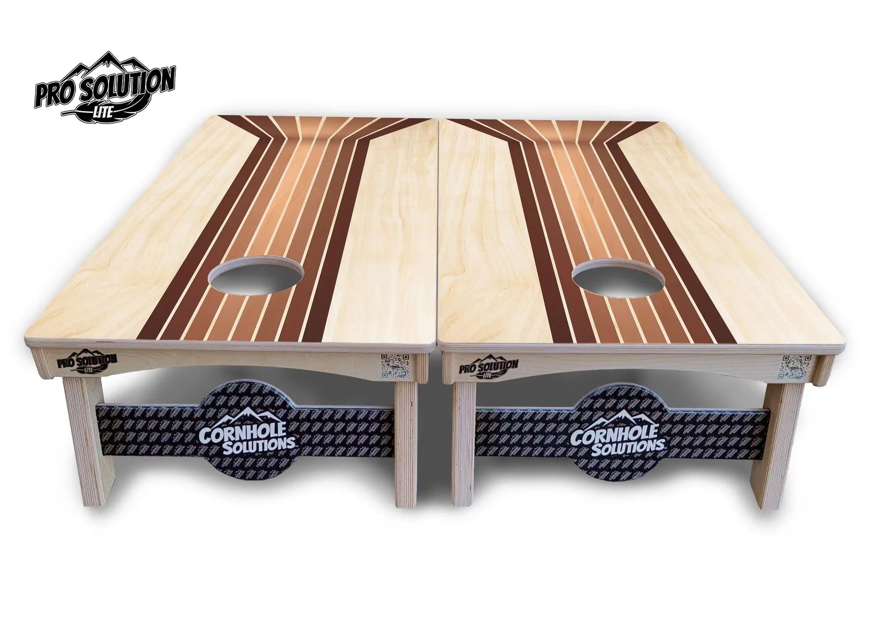 Retro Wood Lines Cornhole Boards - Pro Solution Lite Series Cornhole Solutions