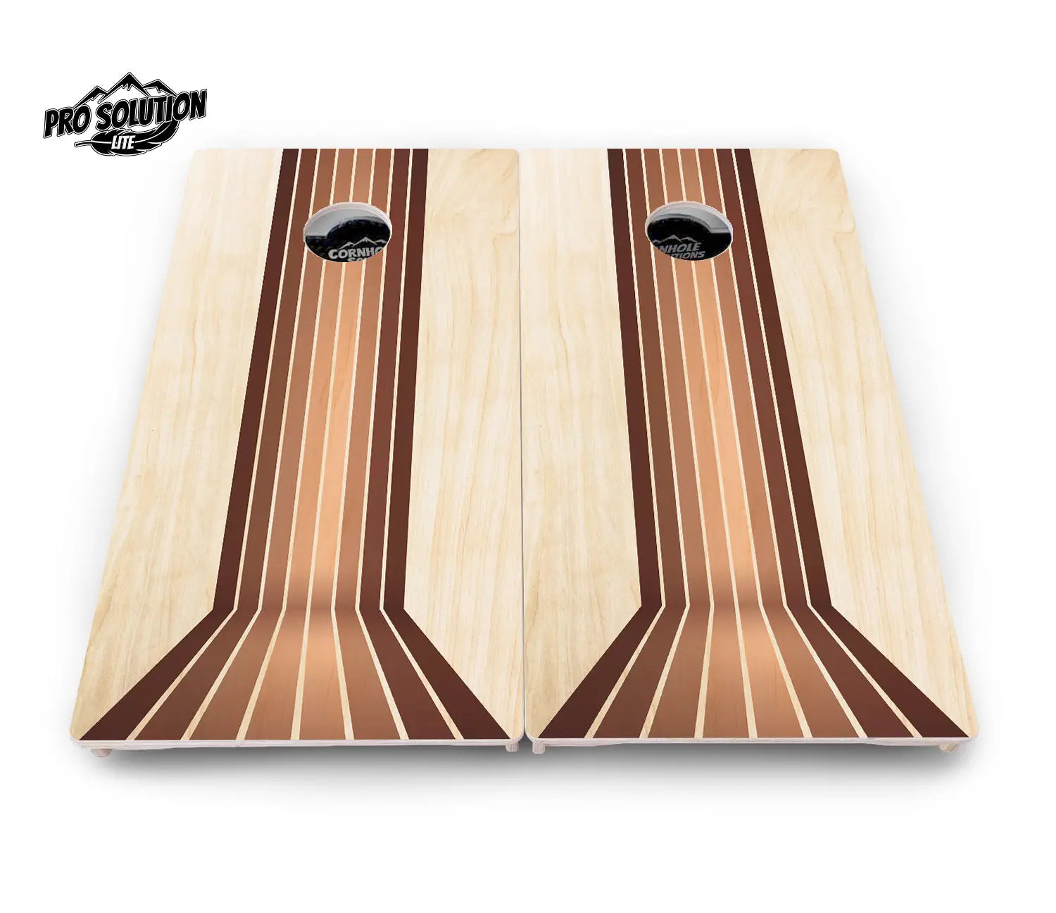 Retro Wood Lines Cornhole Boards - Pro Solution Lite Series Cornhole Solutions