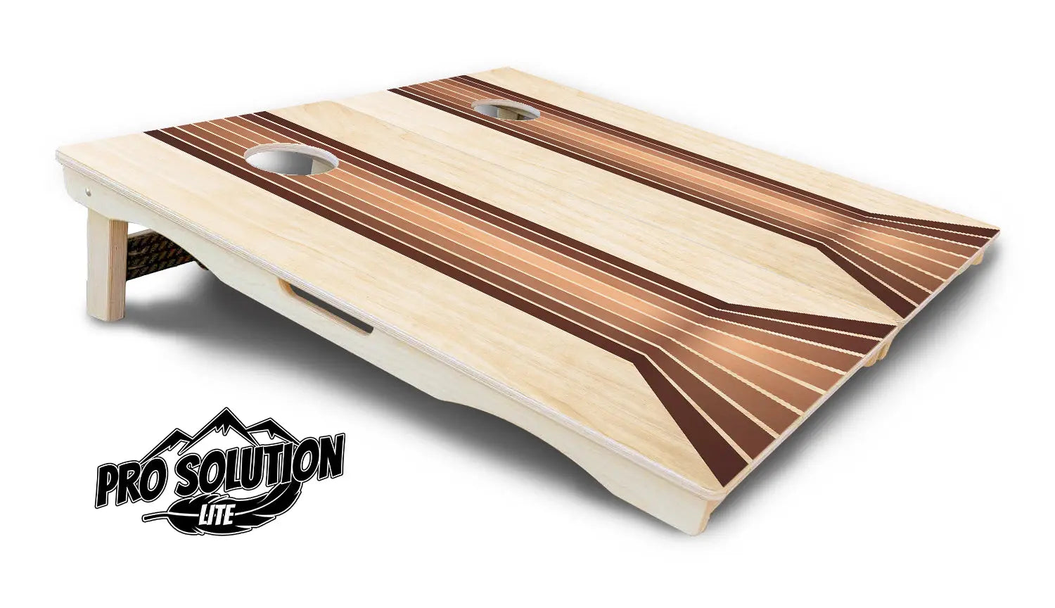 Retro Wood Lines Cornhole Boards - Pro Solution Lite Series Cornhole Solutions