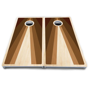 Retro Wood Triangle Cornhole Boards - All Weather Series Cornhole Solutions