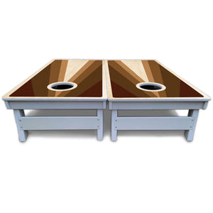 Retro Wood Triangle Cornhole Boards - All Weather Series Cornhole Solutions