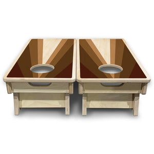 Retro Wood Triangle - Mini or Vacation Size Cornhole Boards Cornhole Solutions