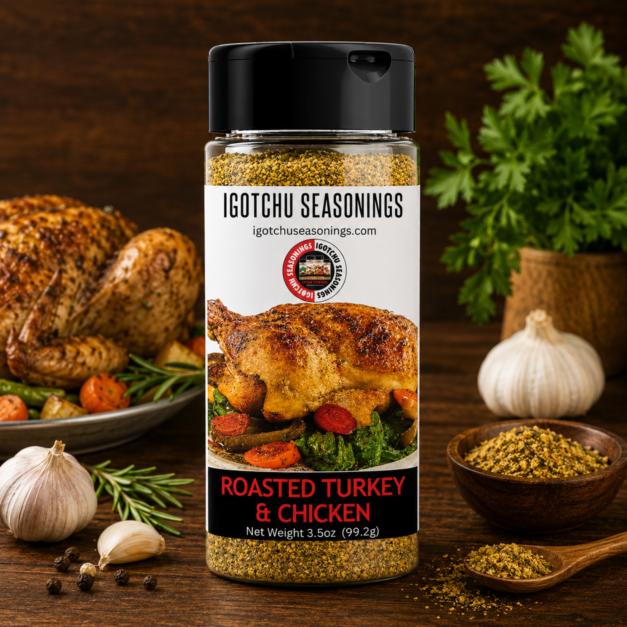 Igotchu Roasted Turkey & Chicken seasoning by Igotchu Seasonings, Southern food gift main product photo