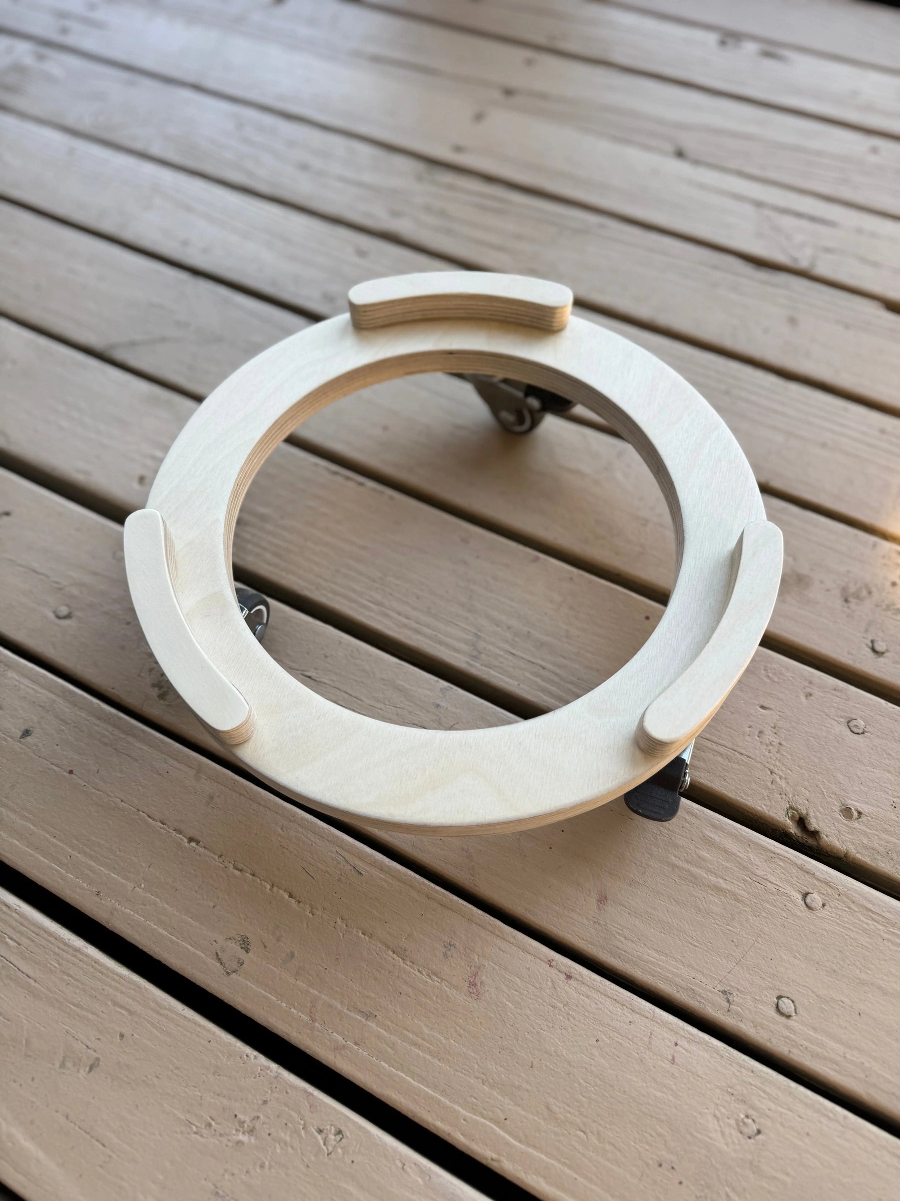 Rolling base accessory for kids wooden scooter board and sensory play