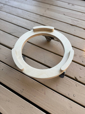 Rolling base accessory for kids wooden scooter board and sensory play