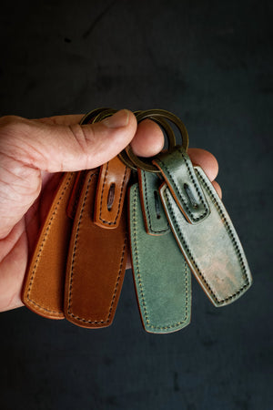 Rover Key Ring - Marbled Black Horween Shell Cordovan Loyal Stricklin