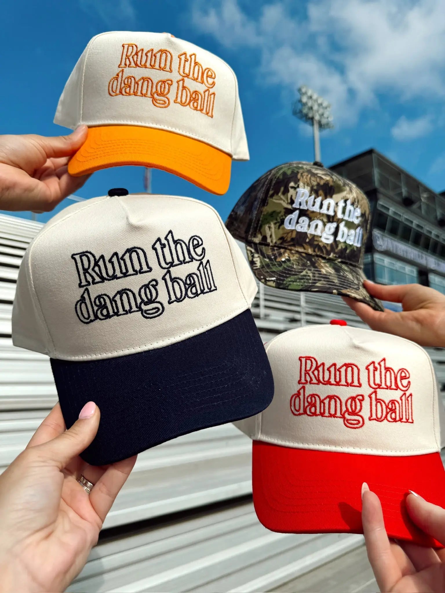 Run The Dang Ball Vintage Trucker Hat KenzKustomz