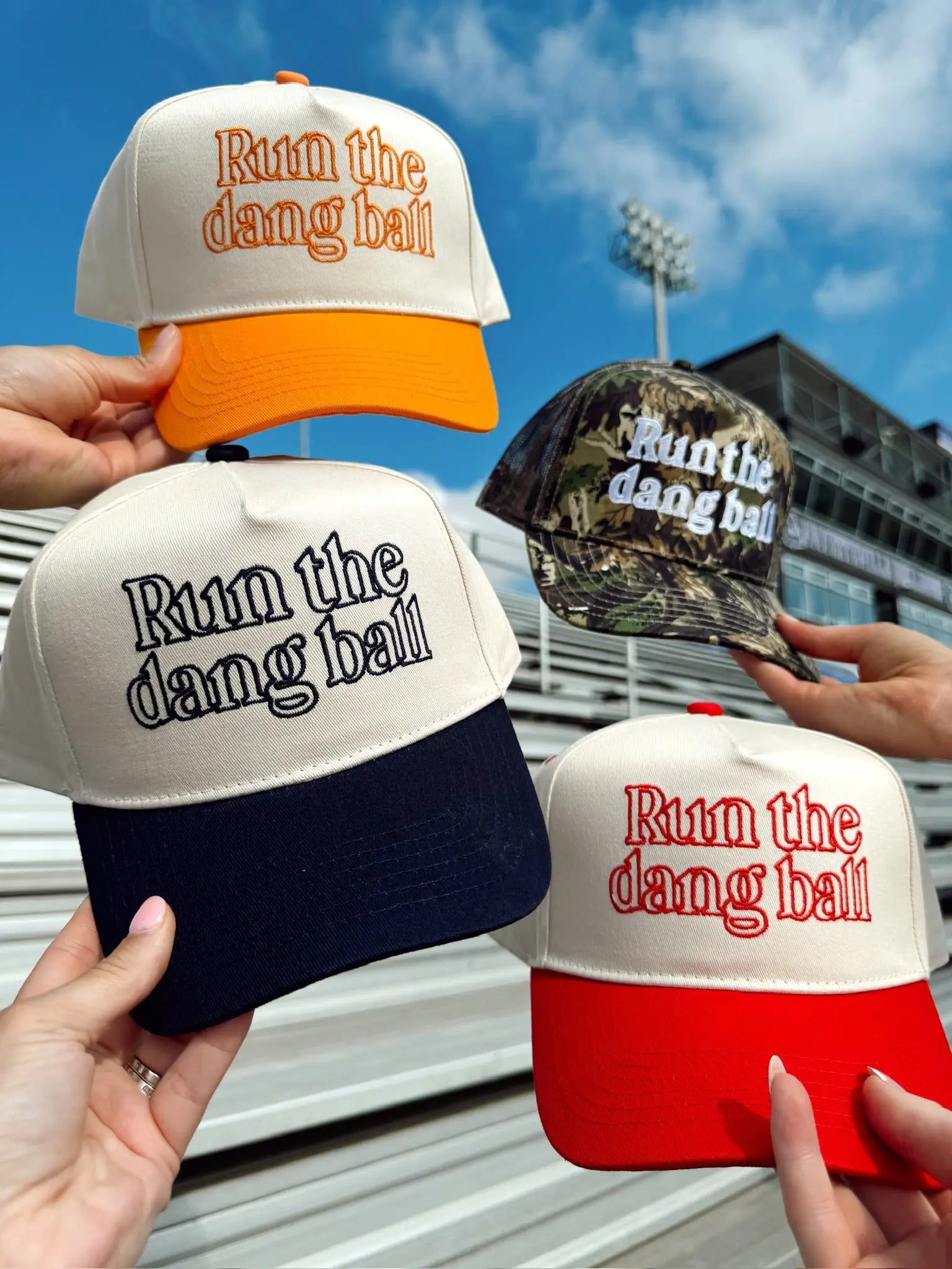 Run The Dang Ball Vintage Trucker Hat KenzKustomz