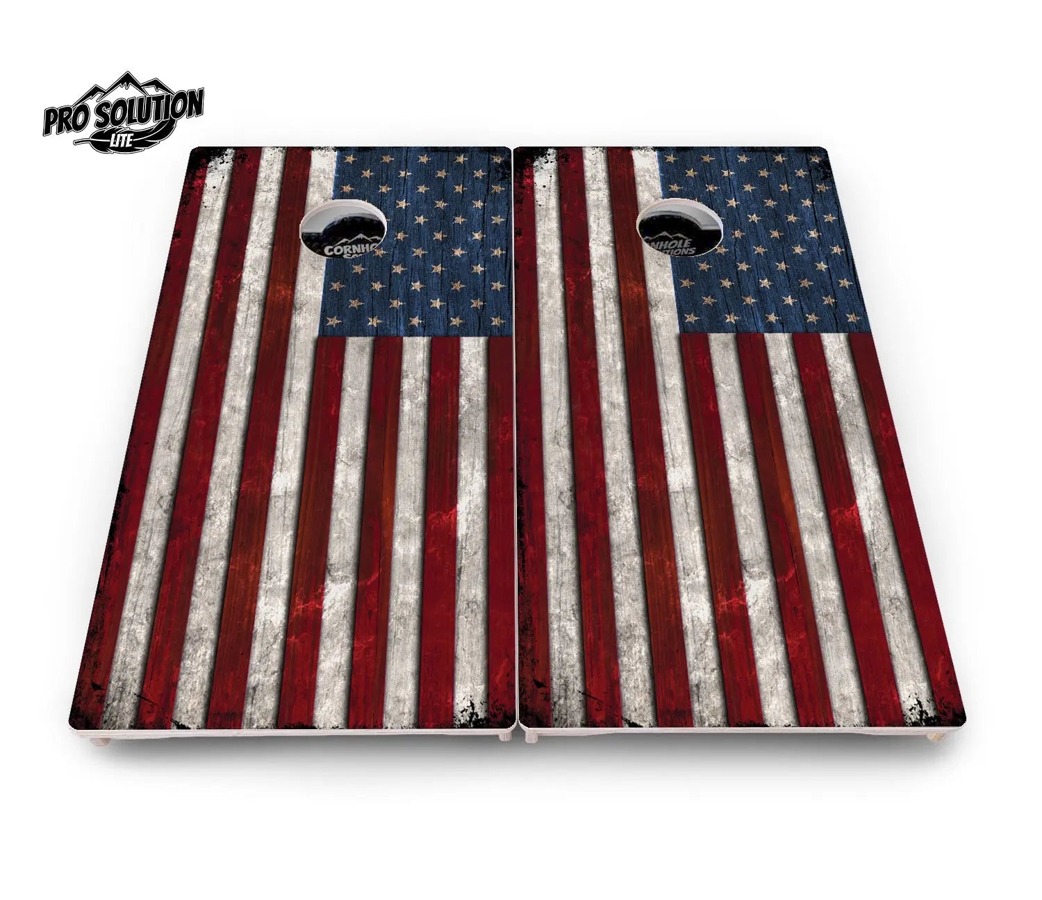 Rustic USA Flag Cornhole Boards - Pro Solution Elite Series Cornhole Solutions