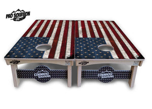 Rustic USA Flag Cornhole Boards - Pro Solution Lite Series Cornhole Solutions