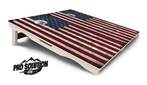 Rustic USA Flag Cornhole Boards - Pro Solution Lite Series Cornhole Solutions