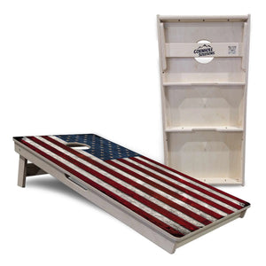 Rustic USA Flag Cornhole Boards - Professional Tournament Series Cornhole Solutions