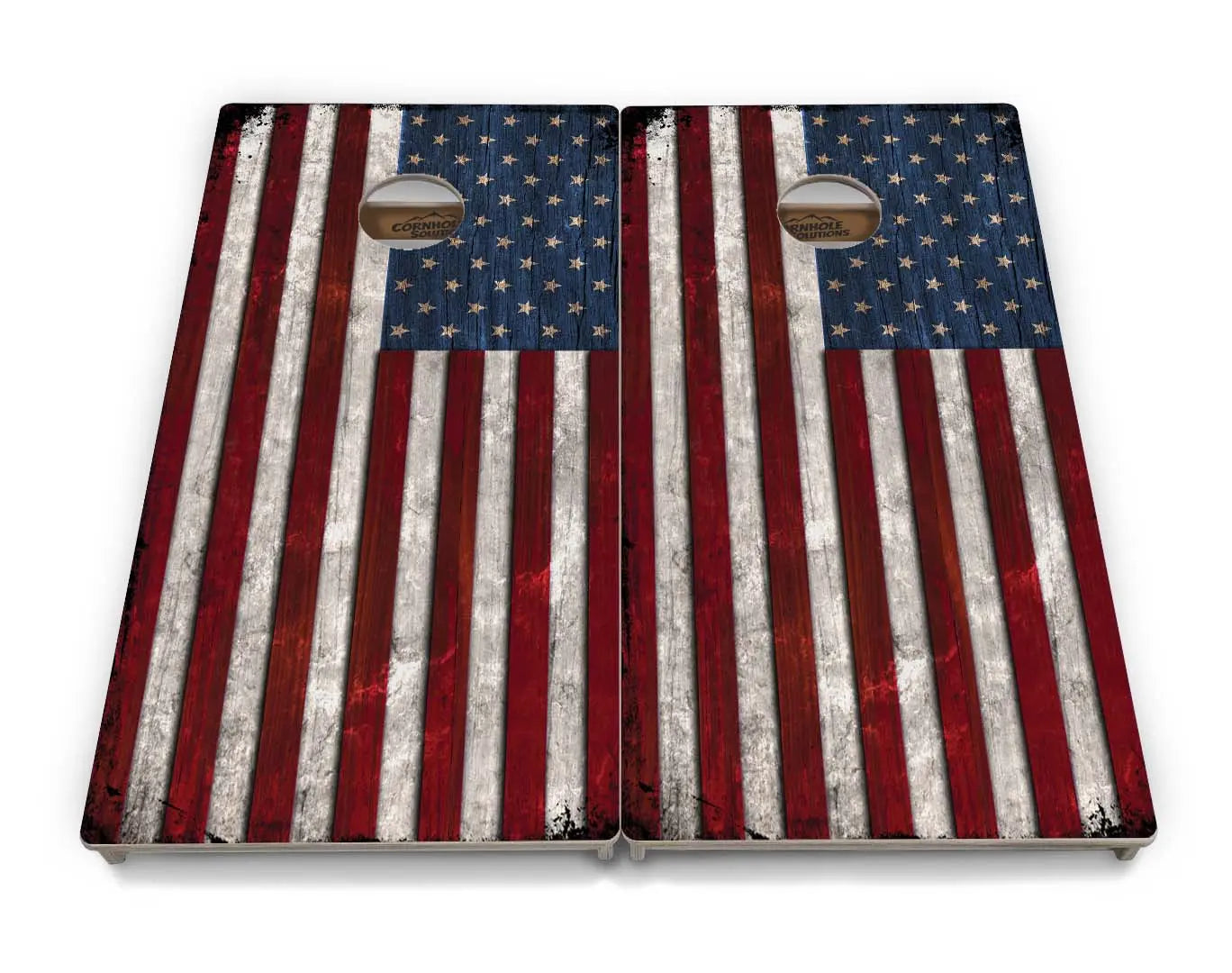 Rustic USA Flag Cornhole Boards - Professional Tournament Series Cornhole Solutions