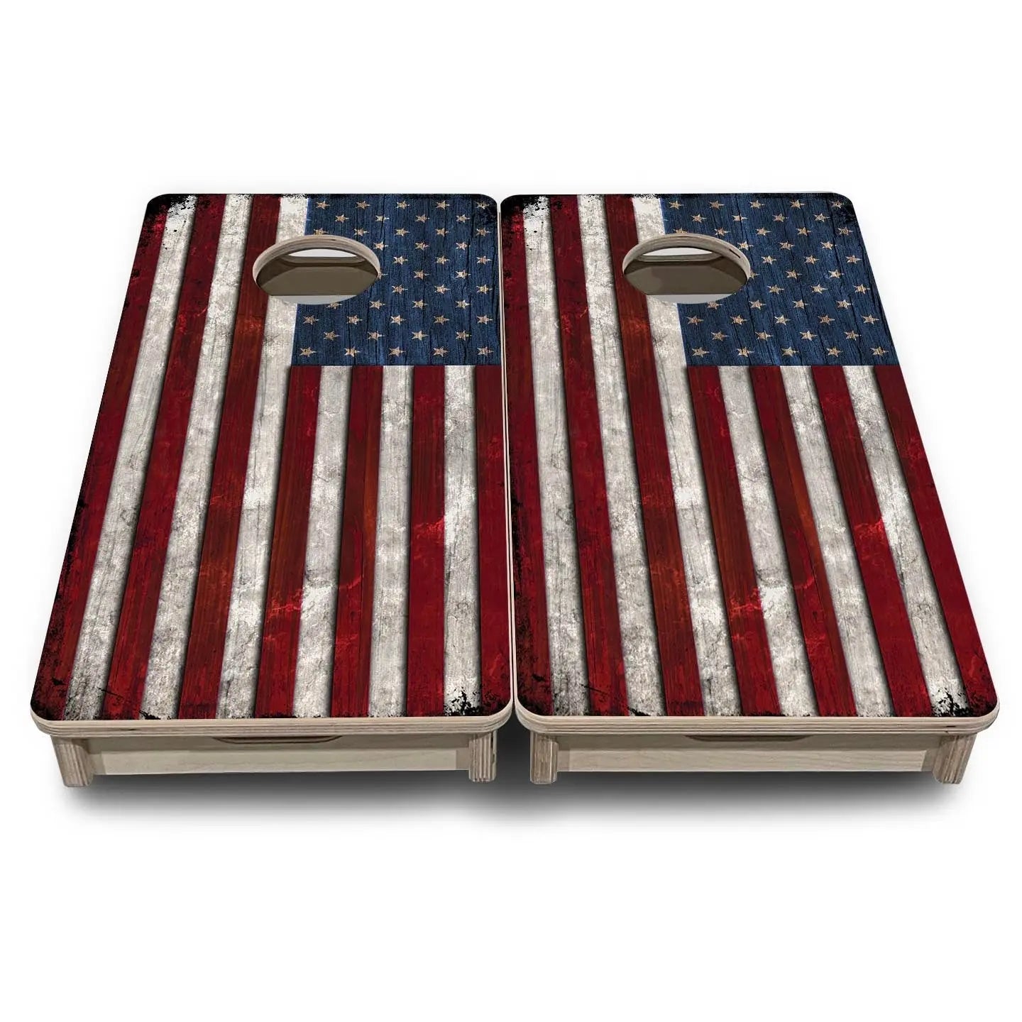 Rustic USA Flag - Mini or Vacation Size Cornhole Boards Cornhole Solutions